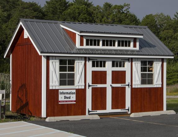 10x16 Cape Cod Style Storage Shed with metal roof and Cape Dormer from Pine Creek Structures